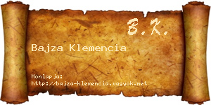 Bajza Klemencia névjegykártya